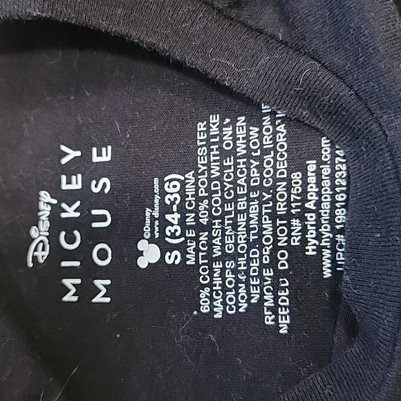 Disney Size S Black T Shirt w/Spooky Mickey Head Glow-in-the-Dark Vinyl Graphic - Picture 10 of 10